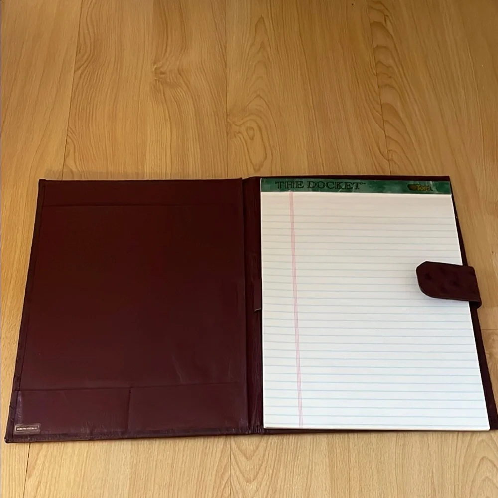 Elegant Burgundy Leather Executive Portfolio